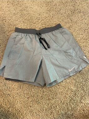 Nike Heather Gray Men’s Running Shorts with Drawstring